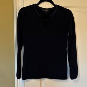 Navy Brooks Brothers Extra-Fine Merino Wool Long Sleeve Sweater